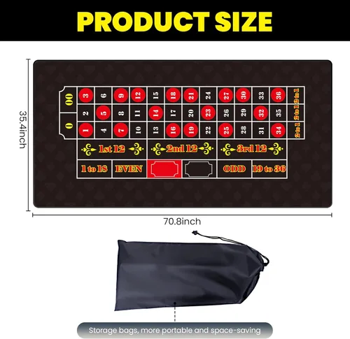 Miniatura 2 de Extguds Alfombrilla de diseño de ruleta, impermeable y antideslizante, de goma, con bolsa de almacenamiento, perfecta para fiestas, noches