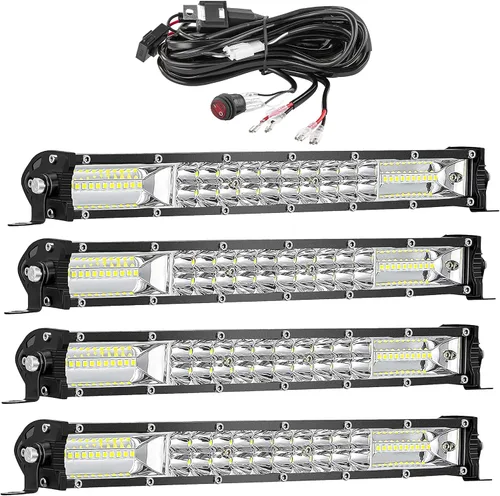 Barras de luz LED delgadas de 12 pulgadas con arnés de cableado de 12 V (1) relé adicional de 24 V, 12 V 24 V camión, ATV, UTV, RV, Ezgo, carrito de