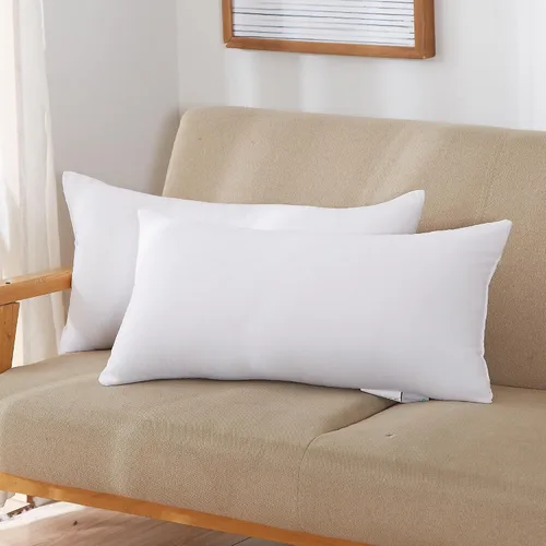 Miniatura 3 de Acanva Relleno de almohada alternativo de plumón, hipoalergénico, cuadrado, suave, relleno decorativo, 12 x 20 pulgadas, blanco, juego de 2