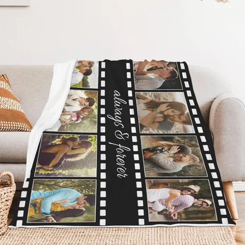 Miniatura 3 de Mantas personalizadas con fotos, regalos personalizados para parejas, manta con fotos personalizada, regalos para siempre y para siempre, regalo