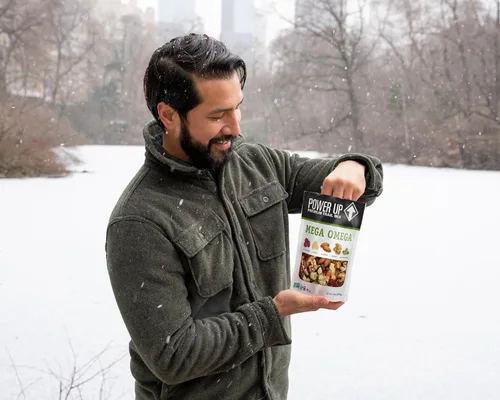Miniatura 6 de Power Up Mega Omega Trail Mix Gourmet Nut - Bolsa de mezcla de frutos secos, 14 onzas
