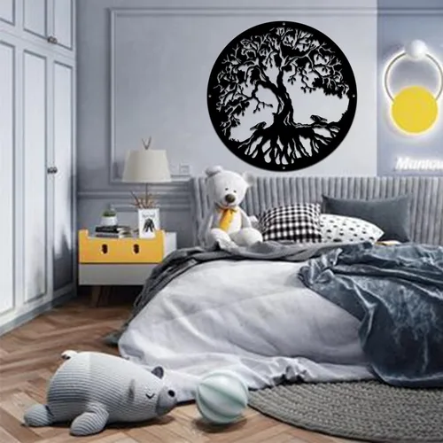 Miniatura 5 de Decoración de pared metálica de bienvenida con árbol de la vida 04, letrero de metal personalizado para montaje en pared, arte metálico, decoración