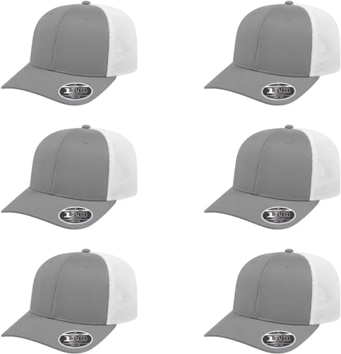 Miniatura 105 de Cap America i8502 Flexfit 110 Premium - Gorra de camionero de perfil medio con 6 paneles de malla trasera con protección UV y cierre ajustable Azul