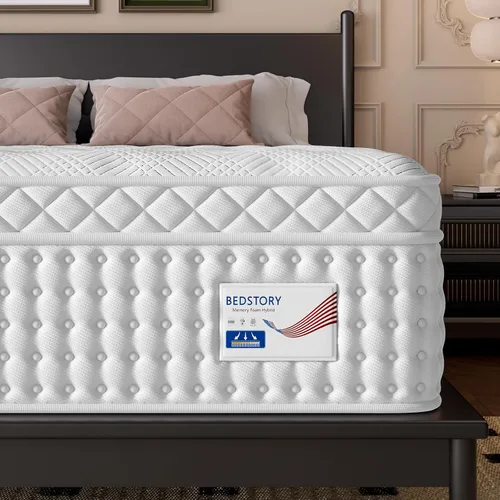 BedStory 12 Inch Extra Firm Queen Mattress, Hybrid Mattress with Extra Lumbar & Back Hip Support, Signature Collection for Pressure Pain Relief,