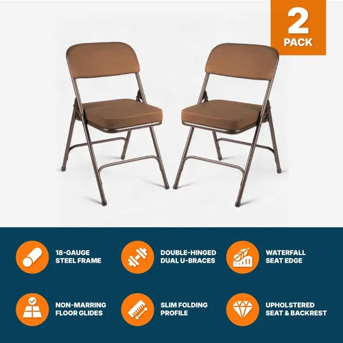 Miniatura 7 de OEF Furnishings Serie OEF3200 - Sillas plegables de tela de alta calidad, resistentes, de grado industrial, asiento ultra acolchado de 2 pulgadas