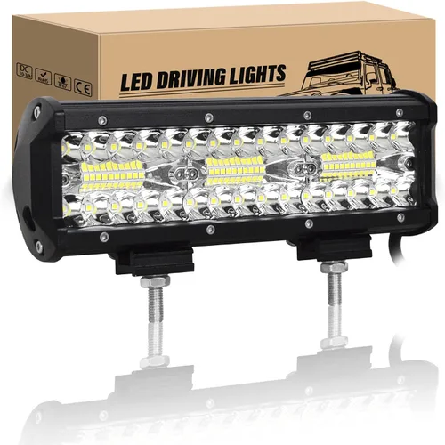 Miniatura 16 de RIGIDON 2 Piezas Luces Antiniebla LED de 4 Pulgadas 10cm 60W, Combo de Focos de Inundación de Triple Fila 8D 6000LM Luces de Trabajo LED, 12V 24V