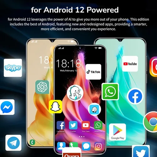 Miniatura 7 de Yoidesu Teléfono celular desbloqueado 3G, 6.52 pulgadas, 64 GB, ROM, 4 GB, Dual SIM desbloqueado de fábrica, teléfono inteligente Android 12