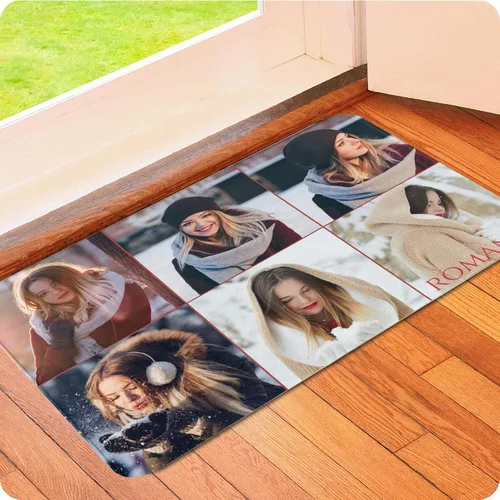 Miniatura 14 de Tapete personalizado para puerta con imagen, logotipo, nombre, texto, antideslizante, lavable, rectangular, personalizable con estampado, tapete