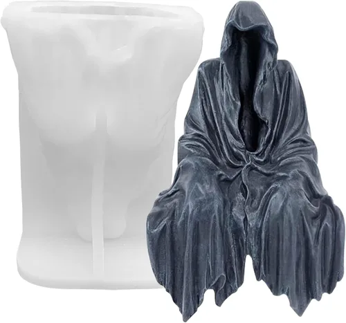 Molde de vela fantasma, molde de silicona de fundición de resina de Dios de la Muerte para bricolaje, velas de aromaterapia, cera de yeso,