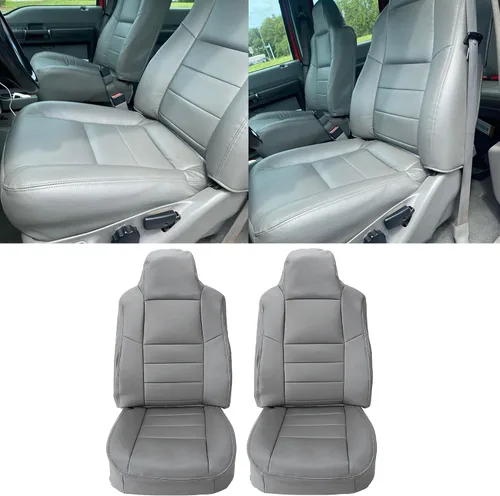 Miniatura 2 de ECOTRIC Juego de fundas para asientos delanteros y traseros con inclinación Compatible con Ford F250 F350 Lariat XL FX4 & XLT Regular Super y cabina