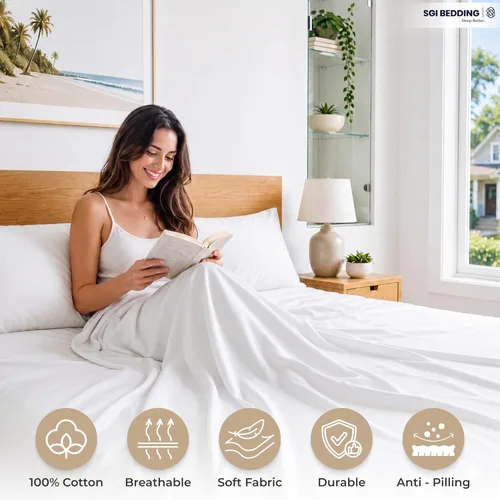 Miniatura 3 de SGI bedding Sábanas de Algodón Egipcio 100% Tamaño Full XL – Juego de Sábanas de 600 Hilos, Suaves, Frescas, Bolsillo Profundo de 16", Ropa de Cama