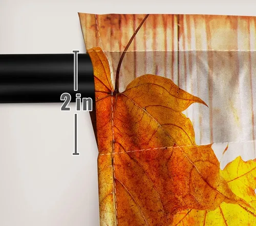 Miniatura 5 de Funnytree Cortina de otoño para ventana, diseño rústico de Acción de Gracias, con estampado de puerta de madera, decoración del hogar, bolsillo