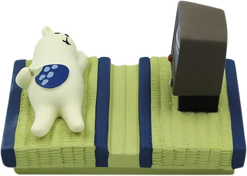 Miniatura 2 de Suillty Soporte de teléfono celular de escritorio de gato lindo de resina para iPhone Xs/Max/XR/X/8/6 Plus (oso)