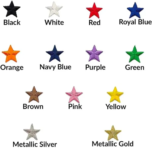 Miniatura 7 de Laughing Lizards Parches bordados con estrellas para planchar para ropa, chaquetas, mochilas y decoraciones (negro, 1 pulgada)
