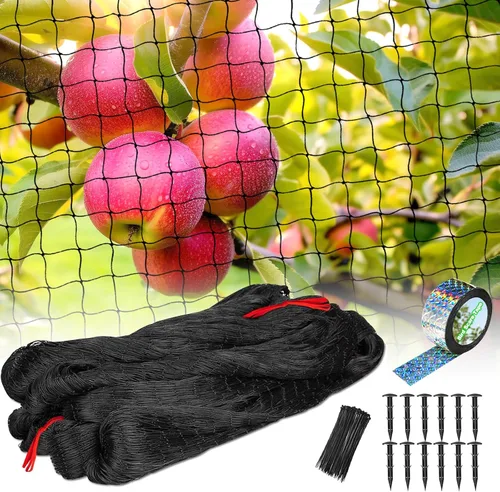 Miniatura 9 de BSTPCOO Red de 25'x25' para gallinero, nylon de 3/4" de malla para aves de corral, red para pollos, techo contra halcones, red para aviario, valla