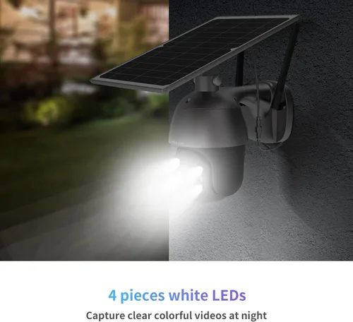 Miniatura 4 de SOLIOM S600 3G/4G LTE Cámara de Seguridad Celular con Energía Solar Inalámbrica para Exteriores, Panorámica Inclinable Vista 360° Reflector, Visión