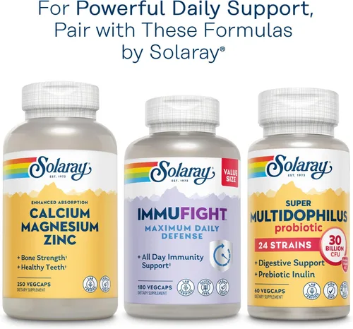 Miniatura 7 de Solaray Once Daily Adult 50+ Multivitamínico completo para mujeres y hombres, vitaminas esenciales y minerales quelados para energía saludable