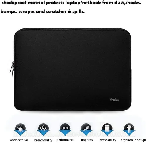 Miniatura 5 de Naukay Funda para Laptop, Funda de Neopreno Resistente de 13-13.3 Pulgadas para Laptop/Computadora Portátil/Funda de Bolsillo para Computadora