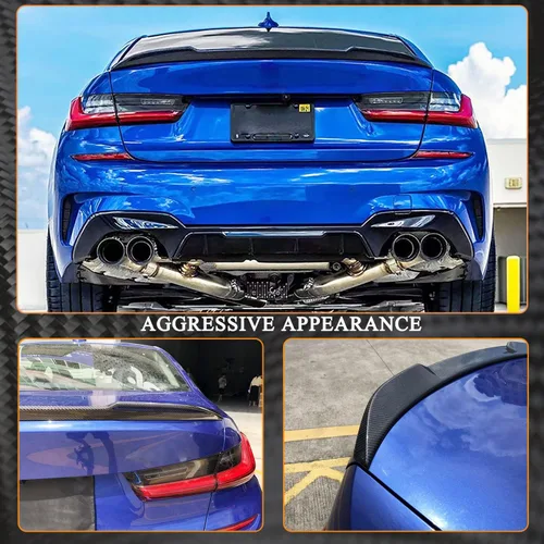 Miniatura 3 de Alerón de maletero de fibra de carbono compatible con BMW G20 Serie 3 2019-2025 y G80 M3, tapa trasera para maletero Highkick Wing Lip 330i 330e
