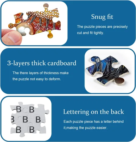 Miniatura 3 de Impossible Puzzles para adultos de 1000 piezas, diseño de diamantes de cristal degradado colorido de ojos con temática de arte abstracto, difícil