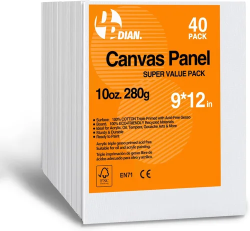 Miniatura 7 de Paquete de 40 tableros de lienzo para pintar, paquete de 8 x 10 pulgadas, paneles de lienzo para pintura al óleo y acrílica