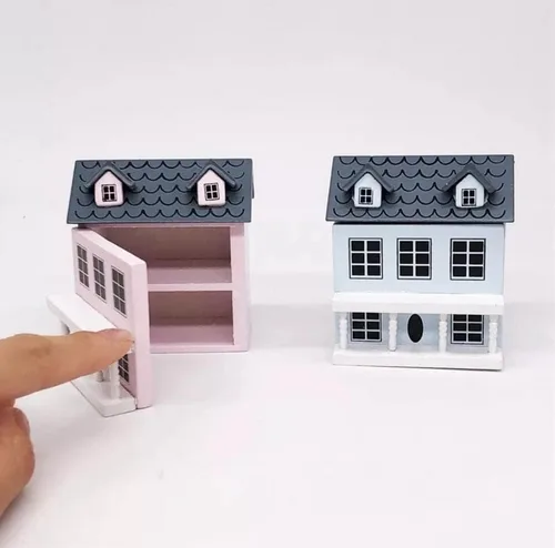 Miniatura 3 de Cutemini Cabaña en miniatura para casa de muñecas, accesorios para decoración de escritorio de 3 piezas