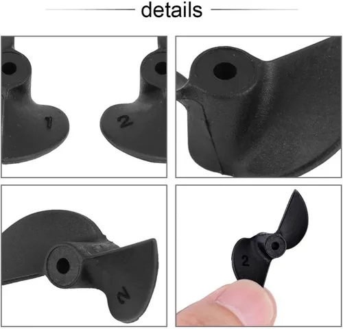 Miniatura 2 de Hélices de barco a control remoto, juego de 2 cuchillas de nailon duradero con rotación CW CCW de 0.079 in eje para control remoto entusiastas