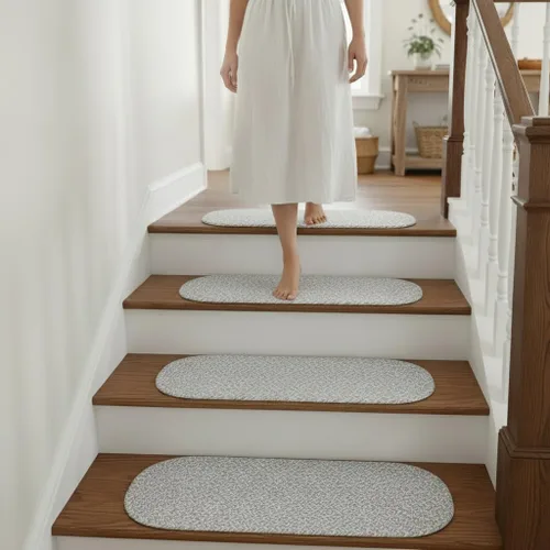 Miniatura 40 de Super Area Rugs Farmhouse - Alfombra trenzada de algodón reversible para cocina, gris y blanco, 4 x 6 pies, ovalada