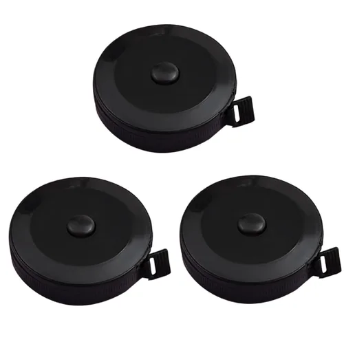 Paquete de 3 cintas métricas retráctiles automáticas suaves para medir el cuerpo, cintura corporal, artesanía de costura a medida, cinta digital de