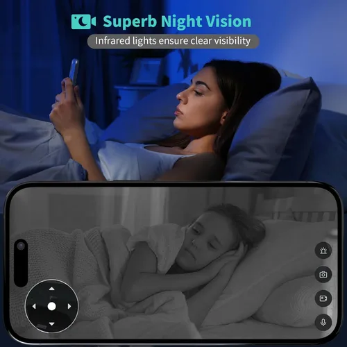 Miniatura 4 de Alaga Cámara de seguridad para interiores, WiFi 3K 5G y 2.4G, panorámica/inclinación de 360°, IA humana/mascota/movimiento