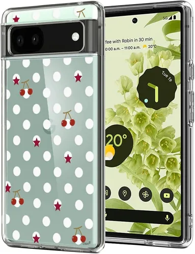 Miniatura 14 de Unov Funda para Pixel 6a, transparente con diseño, ajuste delgado, buen agarre, funda de teléfono en relieve, cubierta protectora a prueba