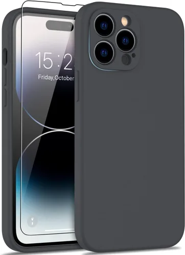 Miniatura 16 de DEENAKIN Funda compatible con iPhone 14 Plus con protector de pantalla, funda mejorada para cámara, goma de gel de silicona suave probada contra