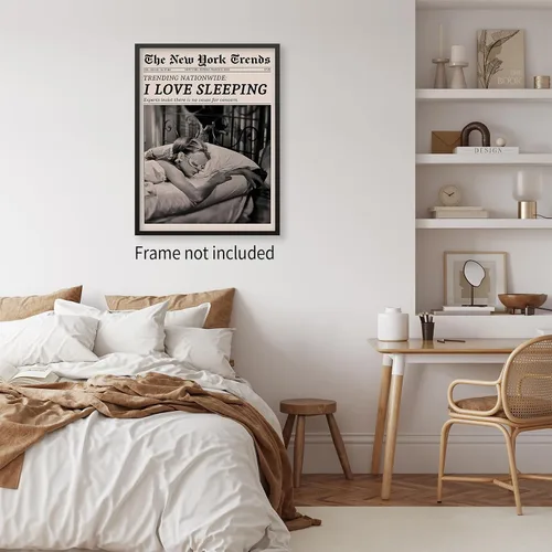 Miniatura 6 de VERENIX Arte de pared feminista retro en blanco y negro, pósteres de lienzo estéticos, vintage Funky Girl durmiendo impresiones para dormitorio