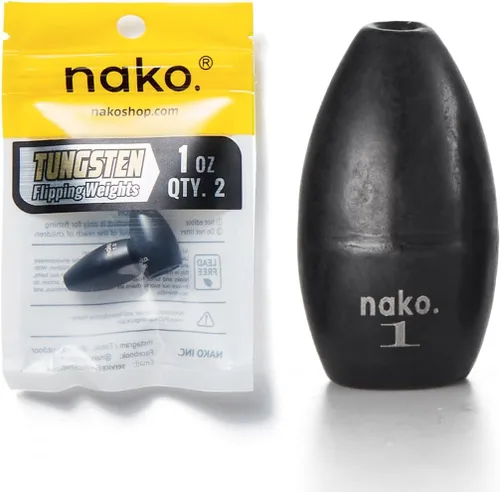 Pesas de Volteo de Tungsteno Puro al 97% - Paquete de 10 - Pesas de Tungsteno Nako - Plomos de Pesca para Pesca de Lubina