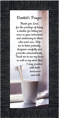 Miniatura 24 de Crossroads Home Décor Marco de fotos The Dentist Pray, cuadros de oficina dental, 7432BW