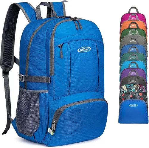 Miniatura 15 de G4Free Mochila de senderismo plegable ligera 40L, mochila de viaje impermeable Verde militar