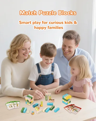 Miniatura 4 de Juego de torre de apilamiento de madera para niños y adultos - Juego educativo de rompecabezas de bloques de madera para niños a partir de 3 años