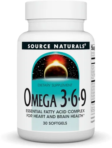 Source Naturals Omega 3-6-9, Complejo de ácidos grasos esenciales para la salud cardíaca y cerebral* - 30 cápsulas blandas
