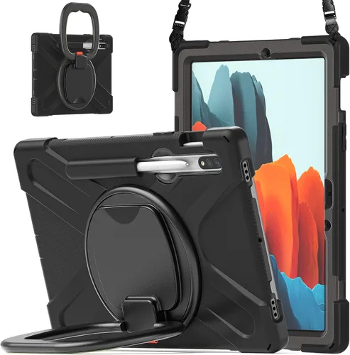 Miniatura 82 de 360 Rotation Case for Galaxy Tab ActivePro/Tab Active4 Pro/Active 5 Pro 10.1" Sturdy Cover Rotate Ring Stand Shoulder Carrying Strap Hand Strap