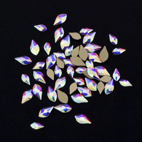 Miniatura 9 de Juego de 240 piezas de diamantes de imitación AB de cristal AB de 12 estilos populares con parte trasera plana, varios tamaños, para decoración