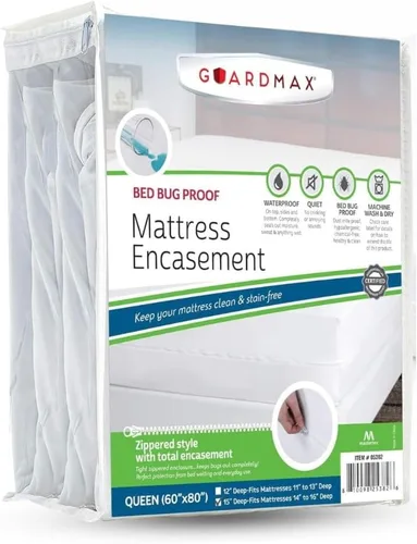 Miniatura 71 de Protector de colchón Guardmax con cremallera funda contra insectos para cama 100% impermeable suave, hipoalergénico y transpirable