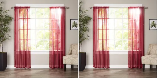 Miniatura 51 de Elegant Comfort - Cortinas transparentes de lujo con bolsillo para barra para cocina, dormitorio y sala de estar, Microfibra, Beige