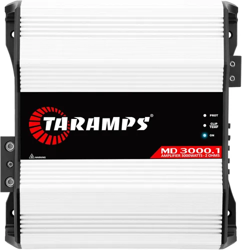 Taramps MD 3000.1 Amplificador de 2 ohmios 3000 vatios RMS 1 canal de rango completo, monobloque de audio para automóvil, indicador de monitor LED,