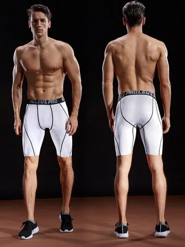 Miniatura 4 de NELEUS Paquete de 3 pantalones cortos de compresión para hombre
