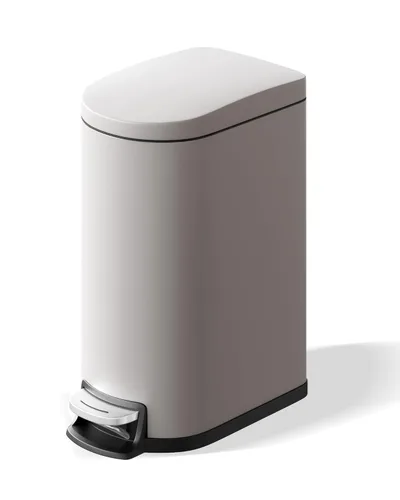 Miniatura 11 de Garvee Cubo de basura de metal de 1.6 galones / 6 litros con tapa, bote de basura delgado e impermeable para dormitorio, cubo de basura pequeño