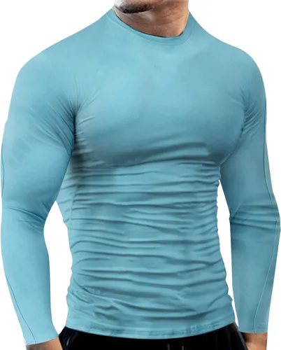 Miniatura 46 de Camisas de compresión atléticas de manga larga para hombre, capa base, camisa de entrenamiento atlético, camisas de compresión, camisetas deportivas