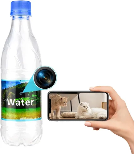 Botella de cámara oculta - Mini cámara - Cámara inalámbrica para niñera - Full HD - Seguridad interior del hogar - Sin WiFi