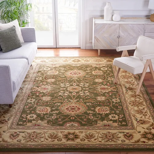 Miniatura 19 de SAFAVIEH Lyndhurst Collection - Alfombra de área de 9 x 12 pies, color marfil y rojo, diseño oriental tradicional, no desprende pelusa y de fácil