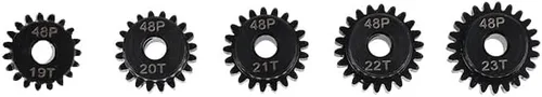 Miniatura 5 de Juego de engranajes de piñón de actualización de acero endurecido 48P: 19T 20T 21T 22T 23T ajuste 0.125 in (1/8 pulgadas) eje de motor RC