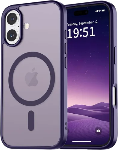 Miniatura 108 de vnnink para iPhone 12 y iPhone 12 Pro, funda de teléfono celular translúcida con protección contra caídas de grado militar, mate magnética